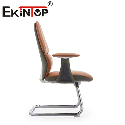 Modern Executive Leather Arm Ergonomic Brown PU Leather Office Chair Leather Club Chairs
