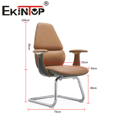 Modern Executive Leather Arm Ergonomic Brown PU Leather Office Chair Leather Club Chairs