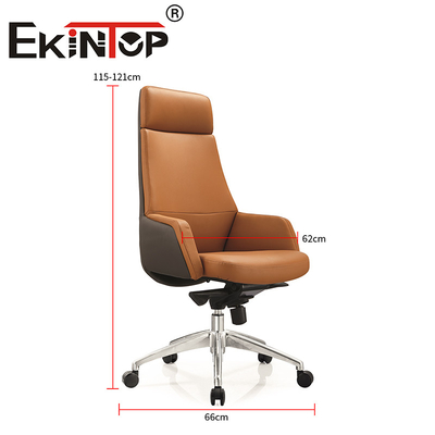 High Back PU Executive Ergonomic PU Padded Office Desk And Chair Set Vegan Leather Chair