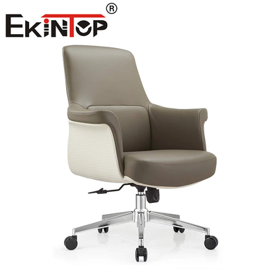 Leather Chair Adjustable Office Furniture Swivel Ergonomic Design Vegan Leather Chair