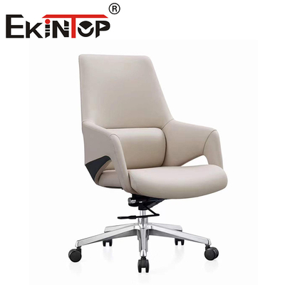 Modern Design Mid Back Executive Swivel Genuine Relaxing Chair Vegan Leather Chair