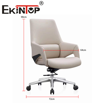 Modern Design Mid Back Executive Swivel Genuine Relaxing Chair Vegan Leather Chair