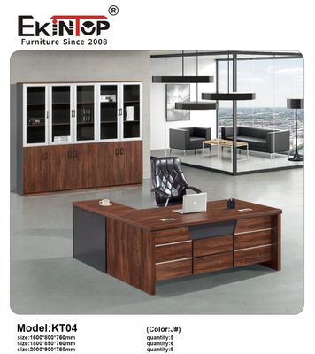 Ekintop Computer Office Table Modern Executive Wooden Office Table Desk with Drawers