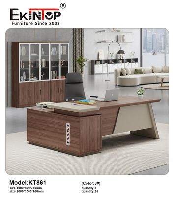 Ekintop Computer Office Table Modern Executive Wooden Office Table Desk with Drawers