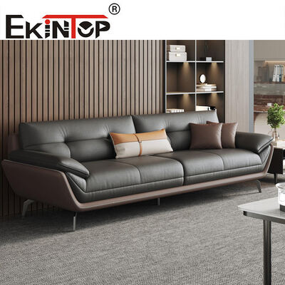 Ekintop Wooden Modern Executive Designs Italian Style Office Furniture Leather Sofa Set