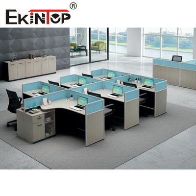 Foldable 2 4 6 Person Office Workstation Desk Revolving E1 Wood Material ODM
