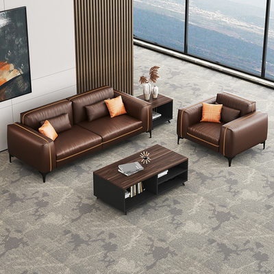 Modular Reception Sofa Set For Office Use Hospital Synthetic Leather Material