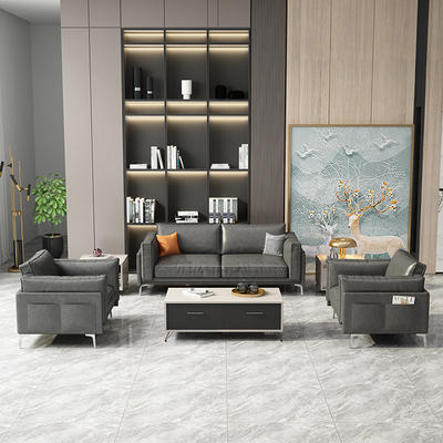 Modern Comfortable Modern Sofa For Office Reception Fabric Material OEM