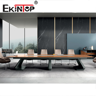 Rectangle Wooden Conference Table Revolving For Boardroom Office