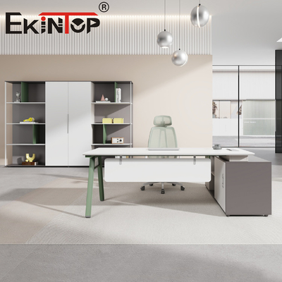 Modern Office Desk L Shaped Wooden Iron Manager Executive Desk Office Furniture