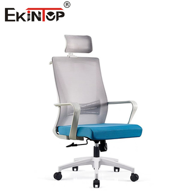 High Back Mesh Office Chair With Headrest Plastic Armrests Swivel