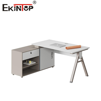 Business Style L-Shaped Office Desk Wood Material For Employees