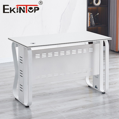 Discounted White Executive Employee Desk Modern Style Solid Oak Desk
