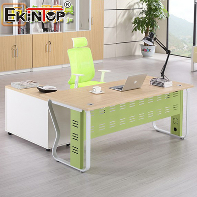 Walnut Manager Executive Office Desk Modern Style Wood Corner Desk