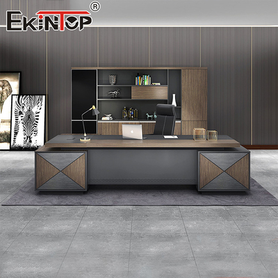 Modern Wooden Office Desk Workstation Table Large Desk With Drawers