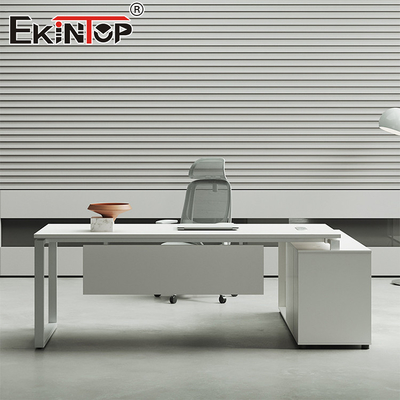 Modern Style Office Desk with Stylish Side Cabinet All Modern Desk