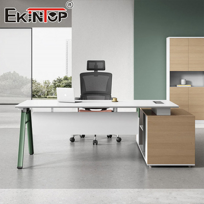 L-shaped Office Desk Storage Cabinets Modern Style Executive Desk With Drawers