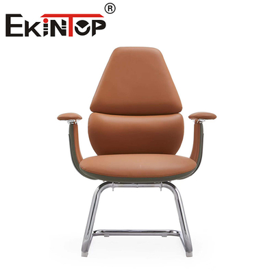 Modern Executive Leather Arm Ergonomic Brown PU Leather Office Chair Leather Club Chairs