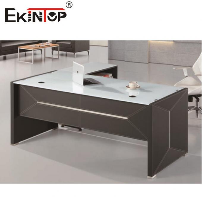 Commercial Officeworks Glass Desk For CEO Executive Office Room